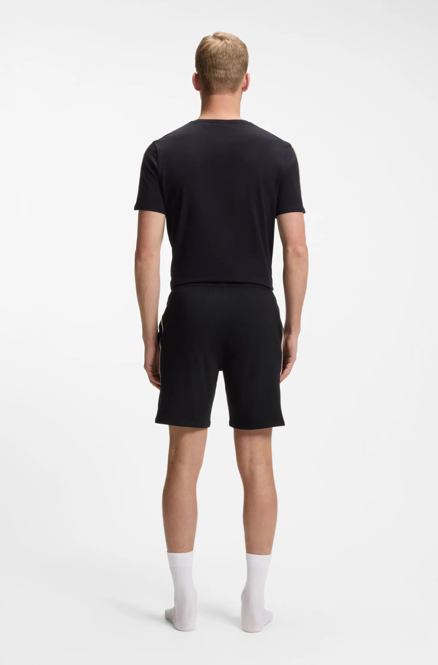 Pyjama-Shorts aus elastischer Baumwolle mit Signature-Streifen-Details