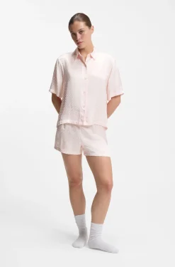 Pyjama-Shorts aus Satin mit Monogramm-Jacquard