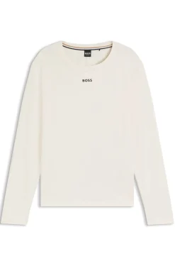Pyjama-Top aus Stretch-Baumwolle mit Logo-Print