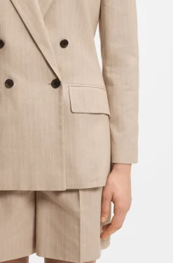 Regular-Fit Blazer aus Baumwoll-Mix mit Nadelstreifen