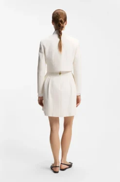 Regular-Fit Blazer aus Baumwoll-Mix in Bouclé