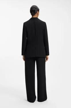Regular-Fit Blazer aus knitterfreiem Krepp