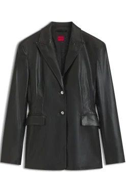 Regular-Fit Blazer aus Kunstleder