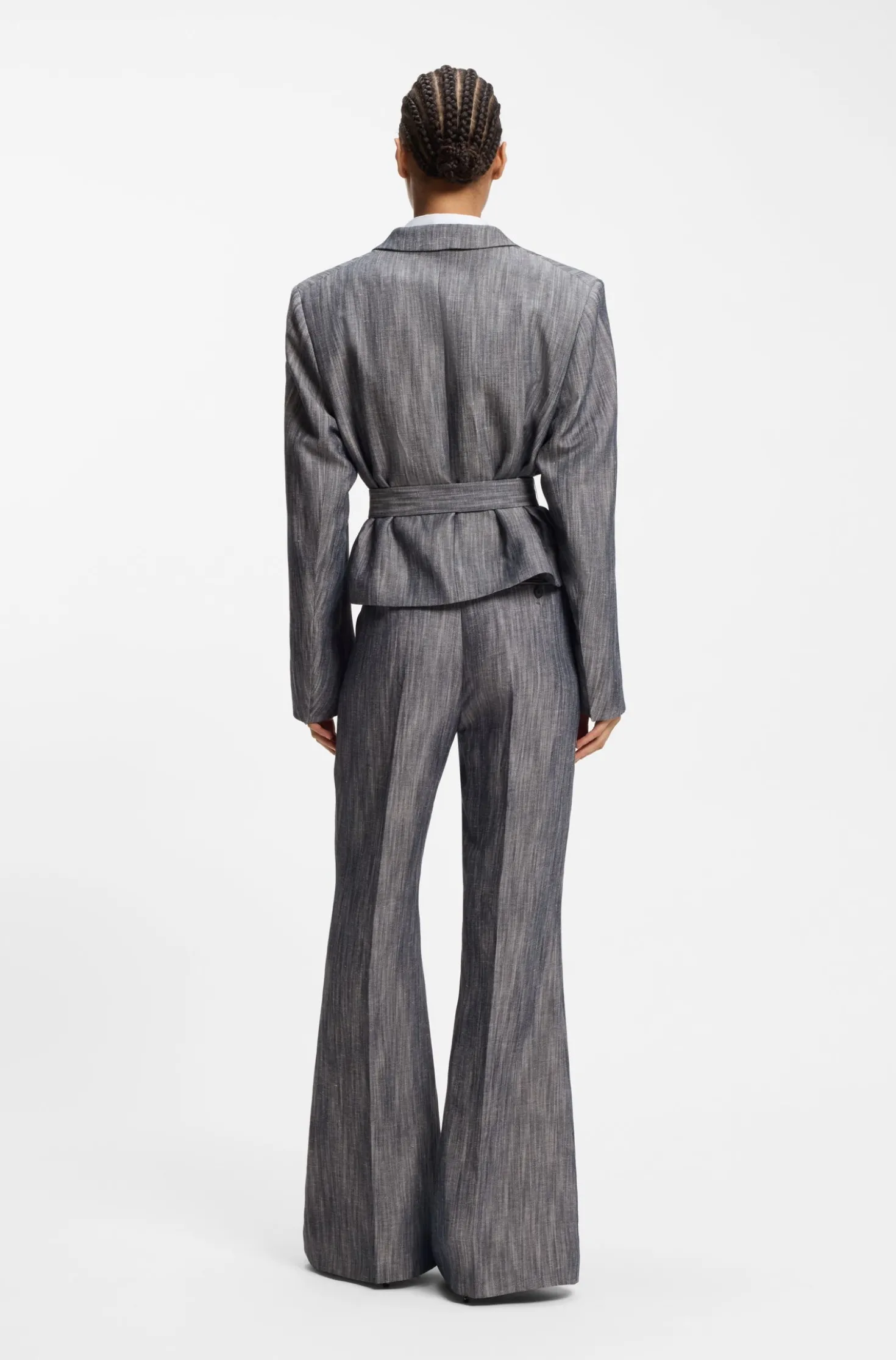 Regular-Fit Blazer aus meliertem Denim