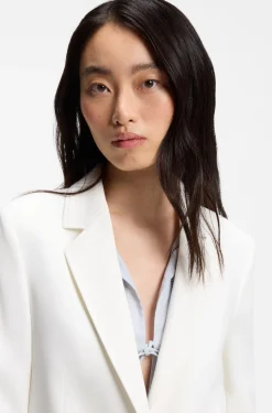 Regular-Fit Blazer aus Stretch-Crêpe