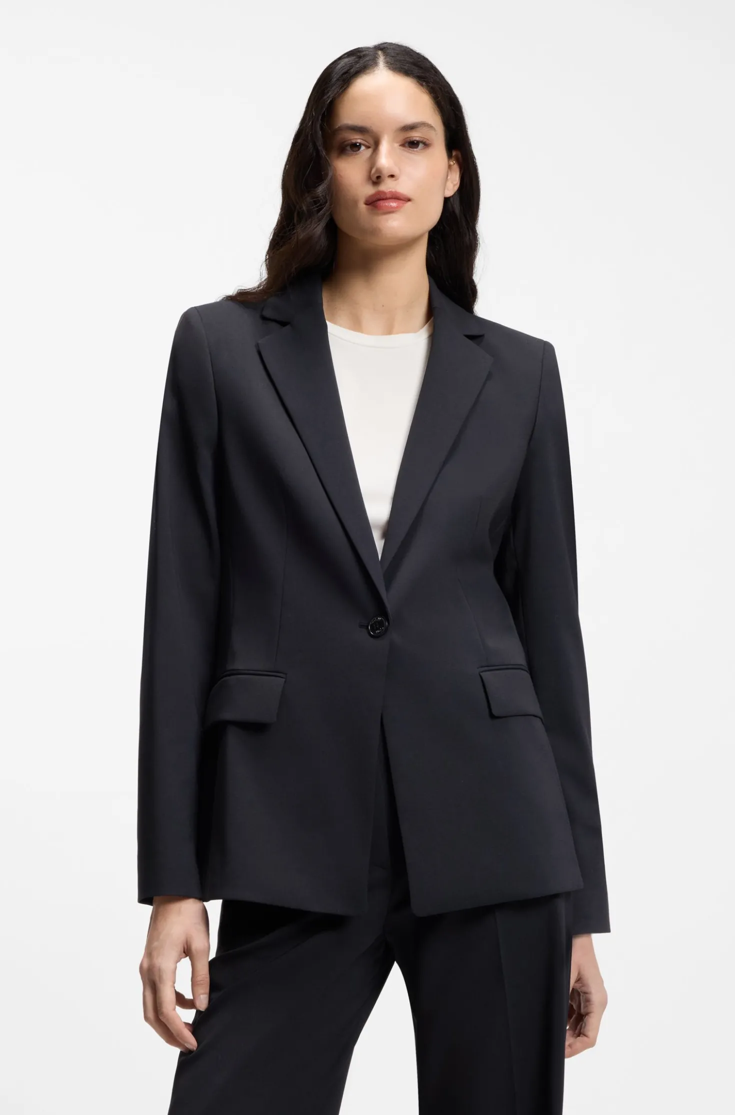 Regular-Fit Blazer mit fallendem Revers