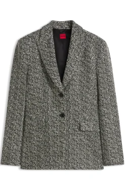 Regular-Fit Blazer mit Fischgrätmuster