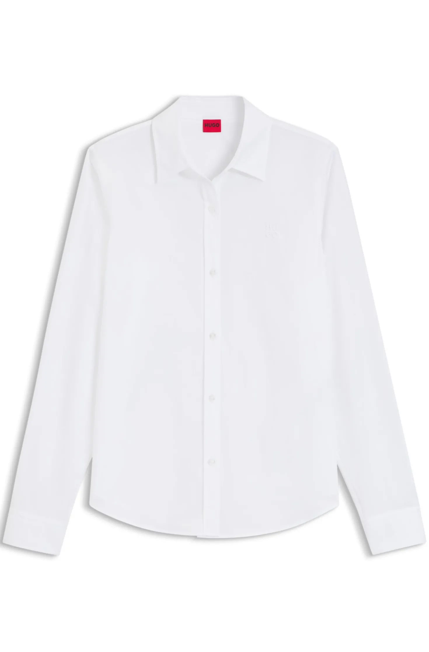 Regular-Fit Bluse aus Baumwoll-Popeline