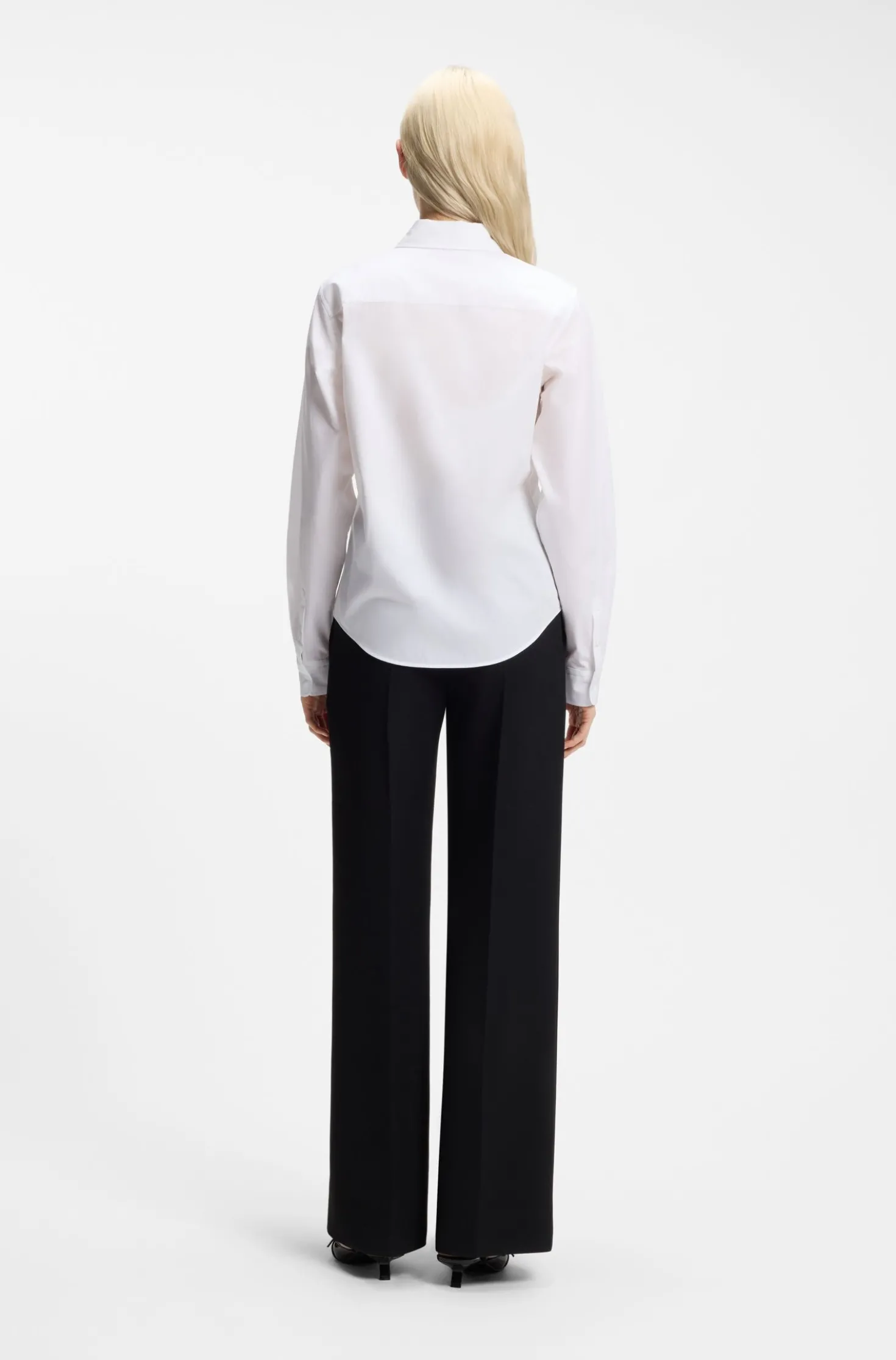Regular-Fit Bluse aus Baumwoll-Popeline
