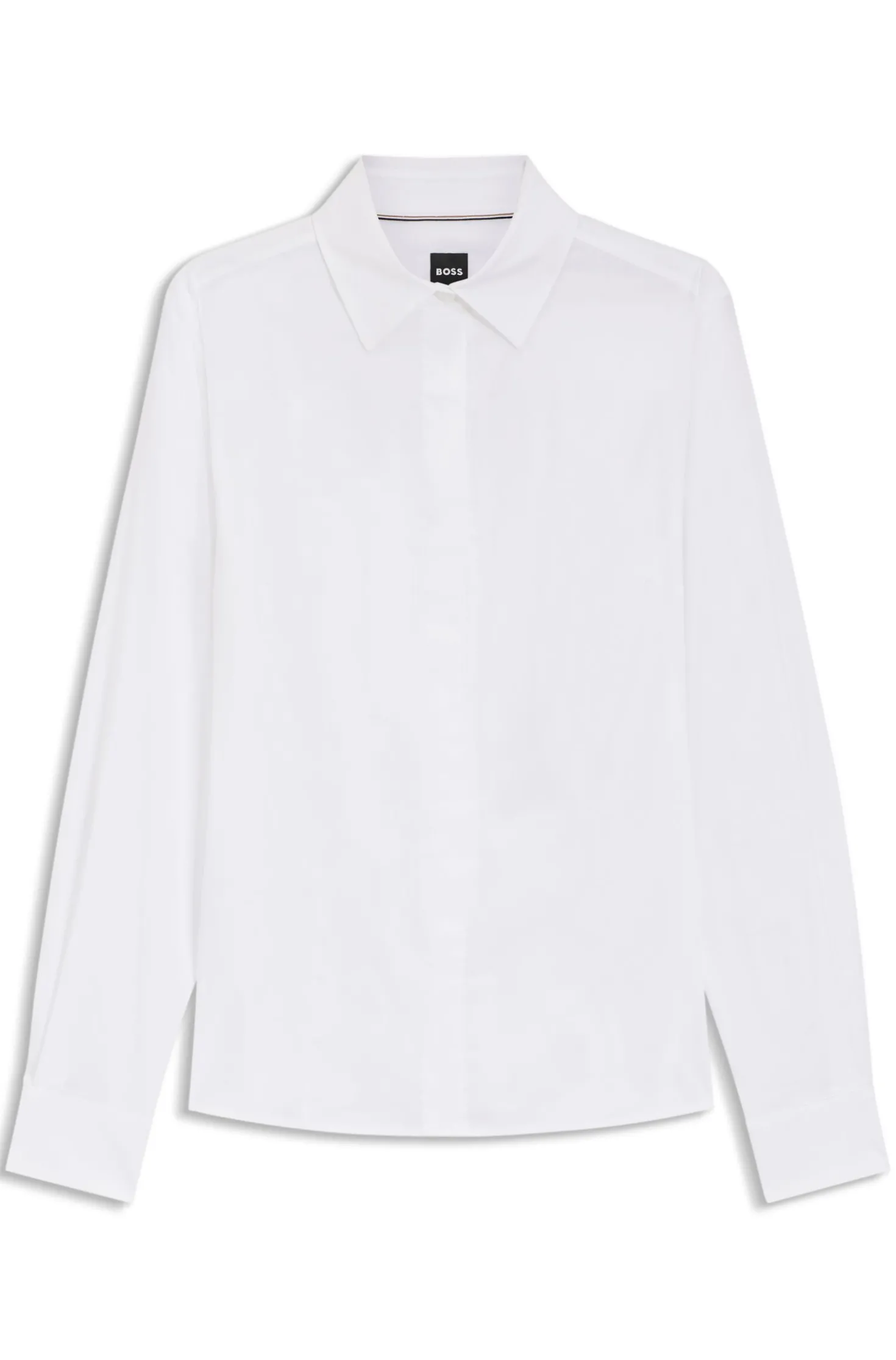 Regular-Fit Bluse aus Baumwoll-Mix