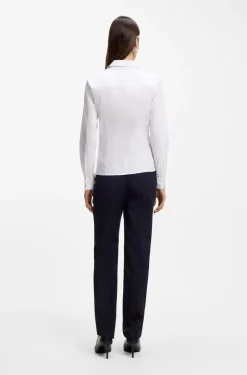 Regular-Fit Bluse aus Baumwoll-Mix