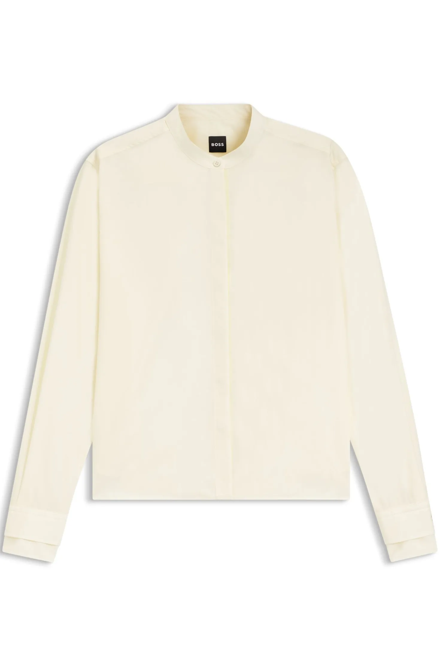 Regular-Fit Bluse aus Baumwoll-Popeline mit verdeckter Knopfleiste