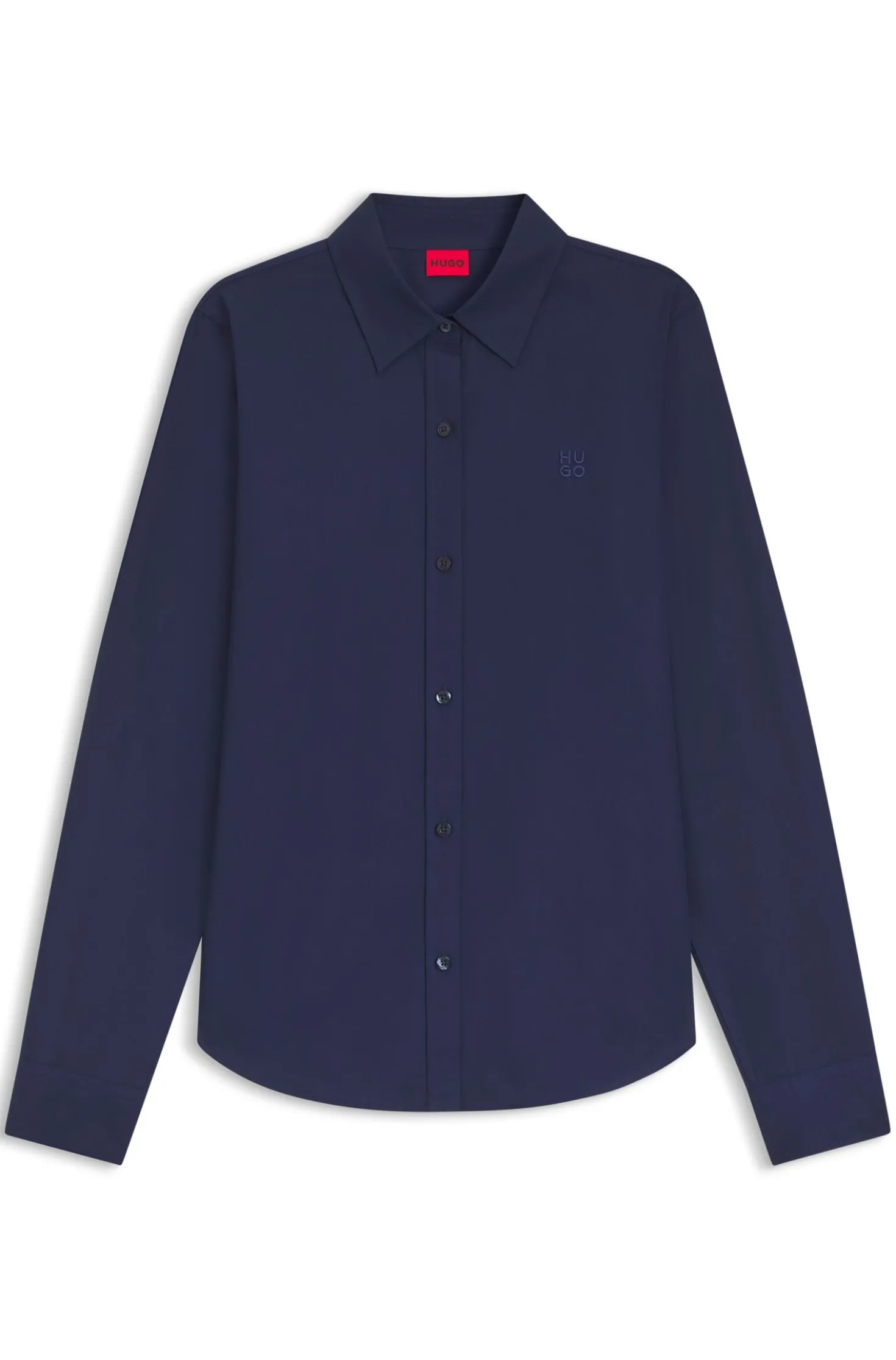 Regular-Fit Bluse aus Baumwoll-Popeline