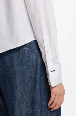 Regular-Fit Bluse aus Baumwoll-Popeline mit verdeckter Knopfleiste