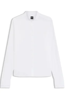 Regular-Fit Bluse aus Baumwoll-Popeline mit verdeckter Knopfleiste