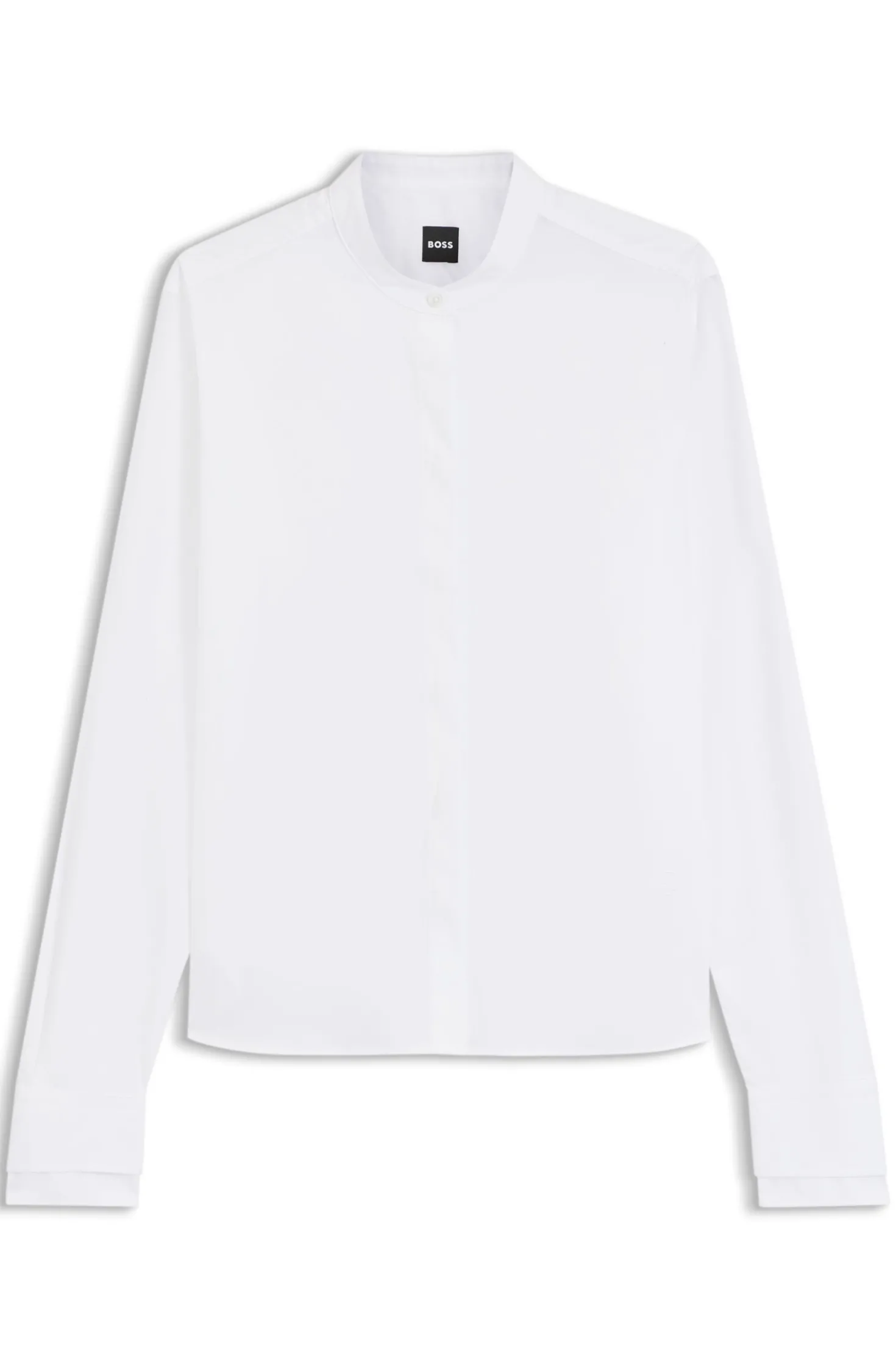 Regular-Fit Bluse aus Baumwoll-Popeline mit verdeckter Knopfleiste