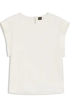 Regular-Fit Bluse mit Schlüsselloch-Detail auf der Rückseite