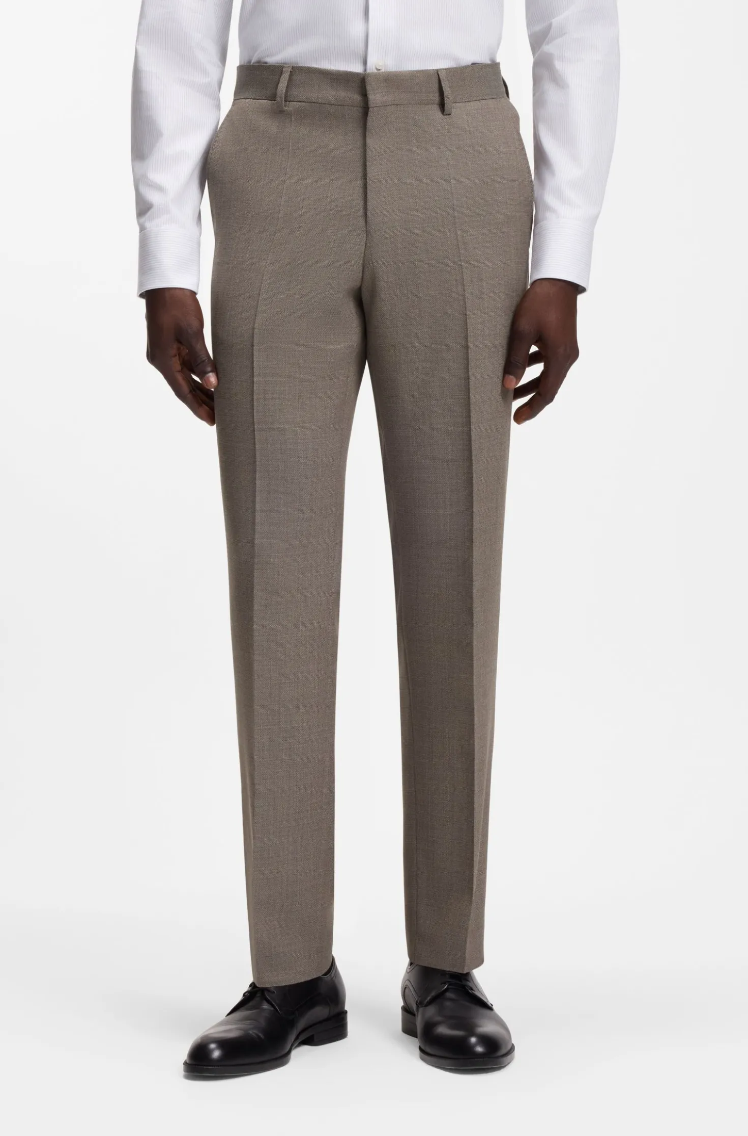 Regular-Fit Dreiteiler aus Schurwoll-Serge