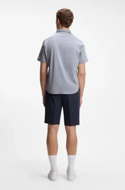 Regular-Fit Hemd aus knitterfreiem Baumwoll-Jersey