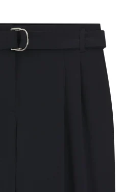 Regular-Fit Hose aus knitterfreiem Krepp in Cropped-Länge