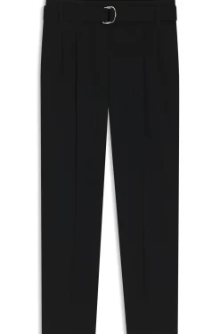 Regular-Fit Hose aus knitterfreiem Krepp in Cropped-Länge
