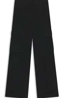 Regular-Fit Hose aus Krepp mit Cargotaschen
