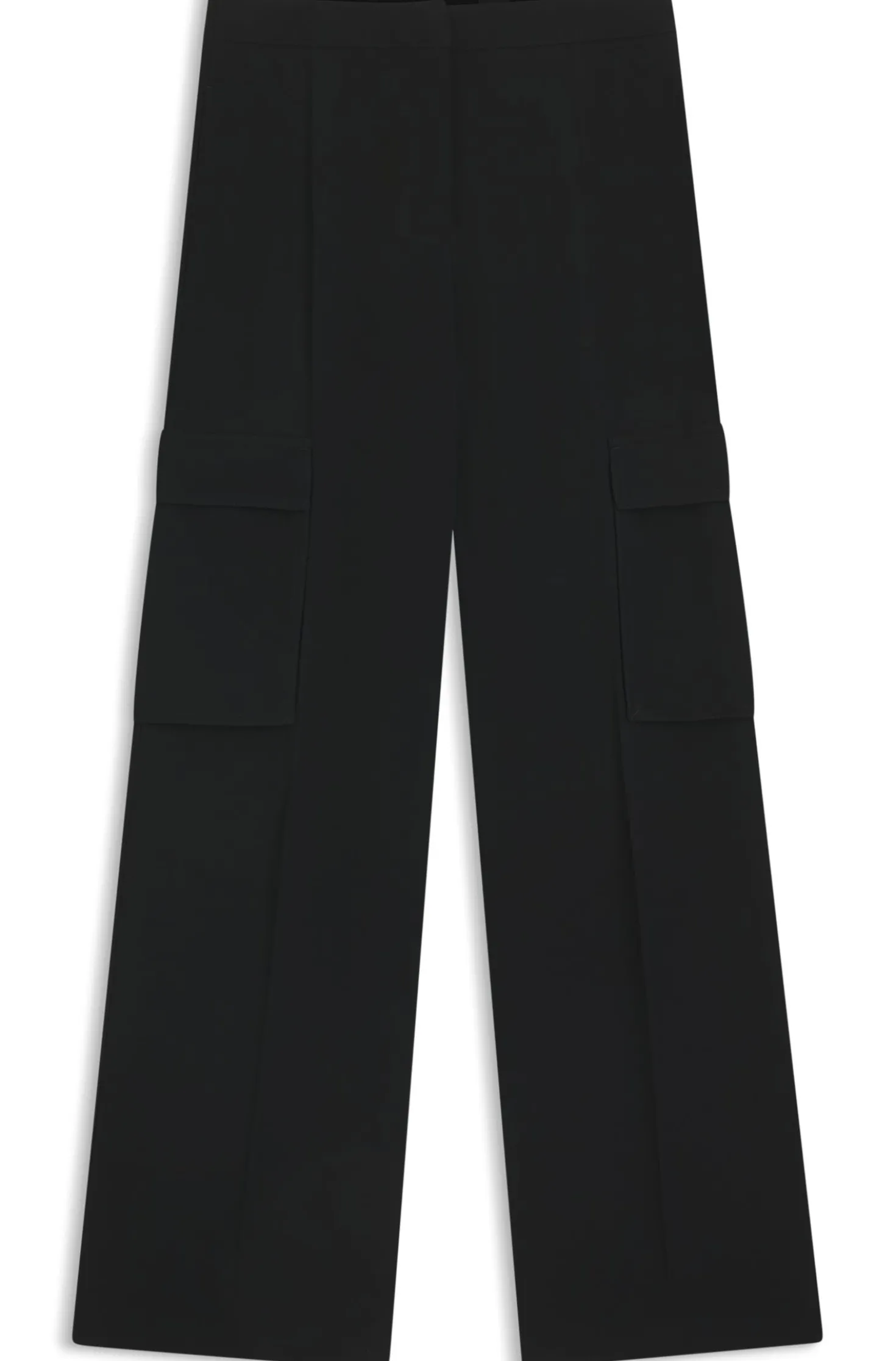 Regular-Fit Hose aus Krepp mit Cargotaschen