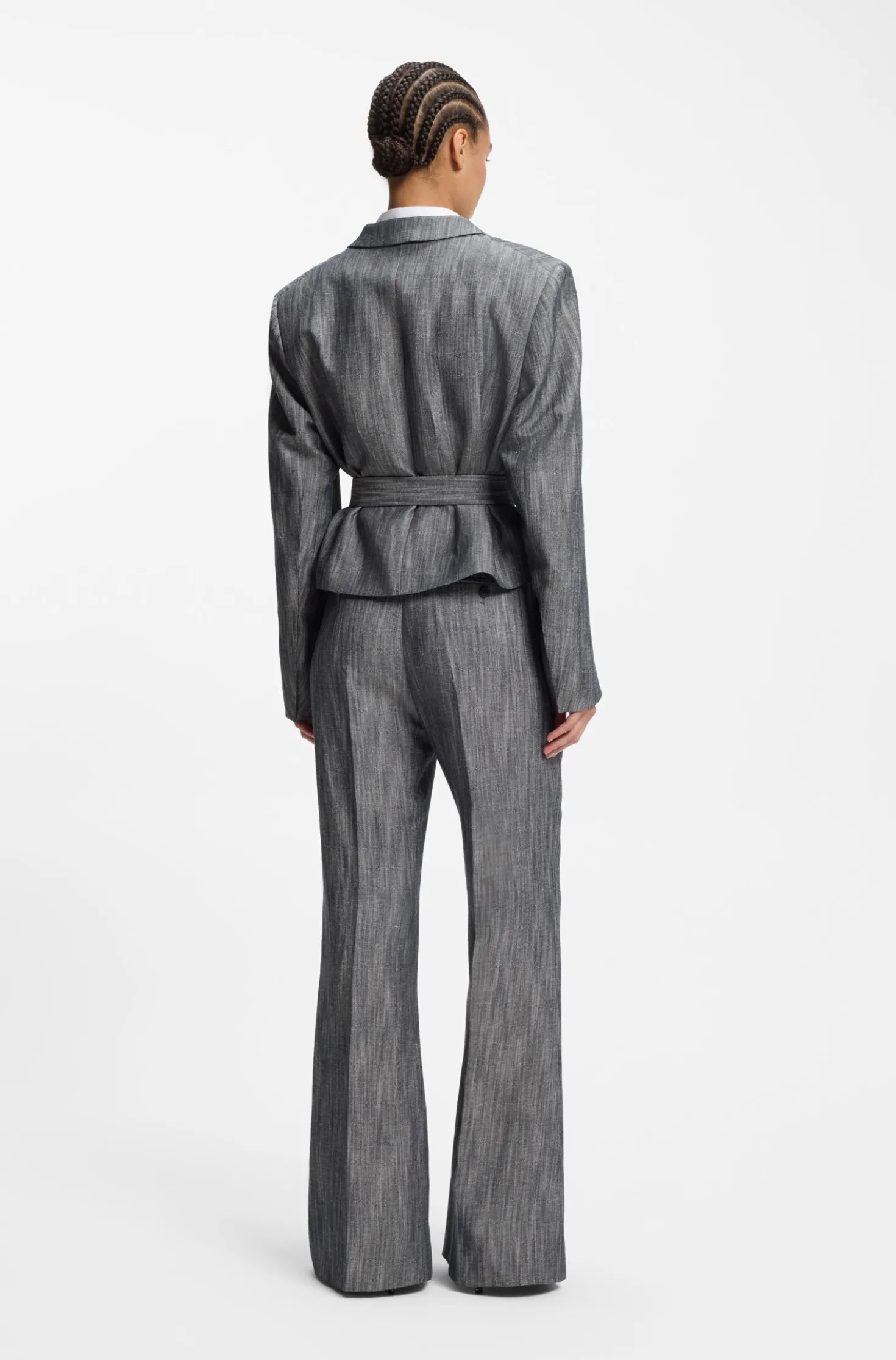 Regular-Fit Hose aus meliertem Denim