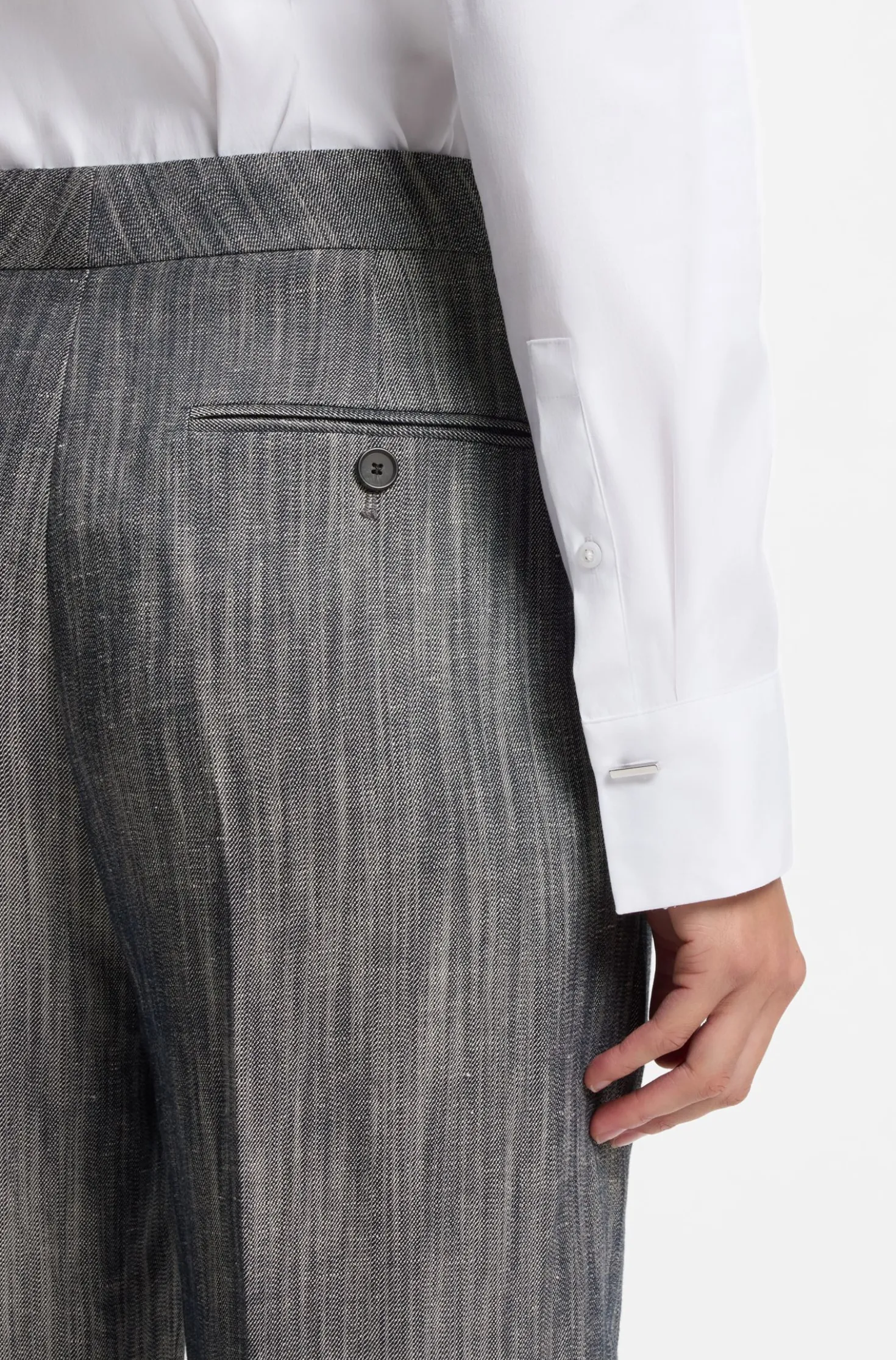 Regular-Fit Hose aus meliertem Denim
