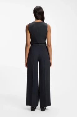 Regular-Fit Hose aus Stretch-Crêpe mit Nadelstreifen