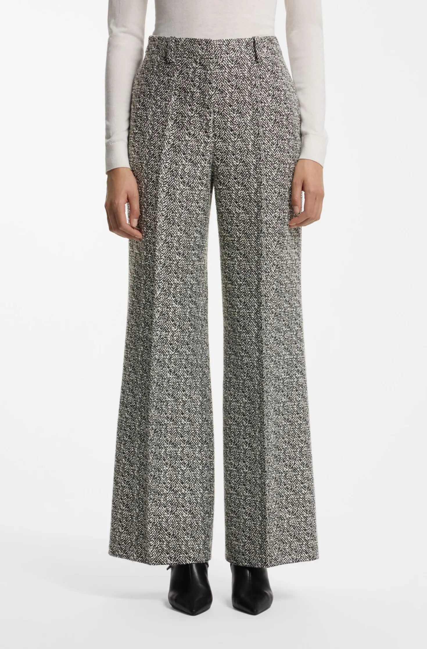 Regular-Fit Hose aus Stretch-Gewebe mit Fischgrätmuster