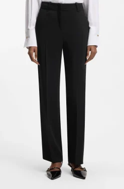 Regular-Fit Hose aus Stretch-Krepp