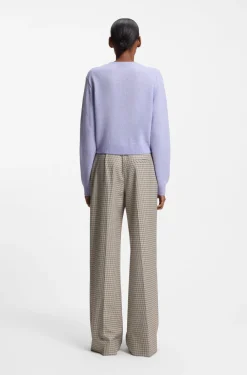 Regular-Fit Hose mit filigranem Hahnentritt-Muster