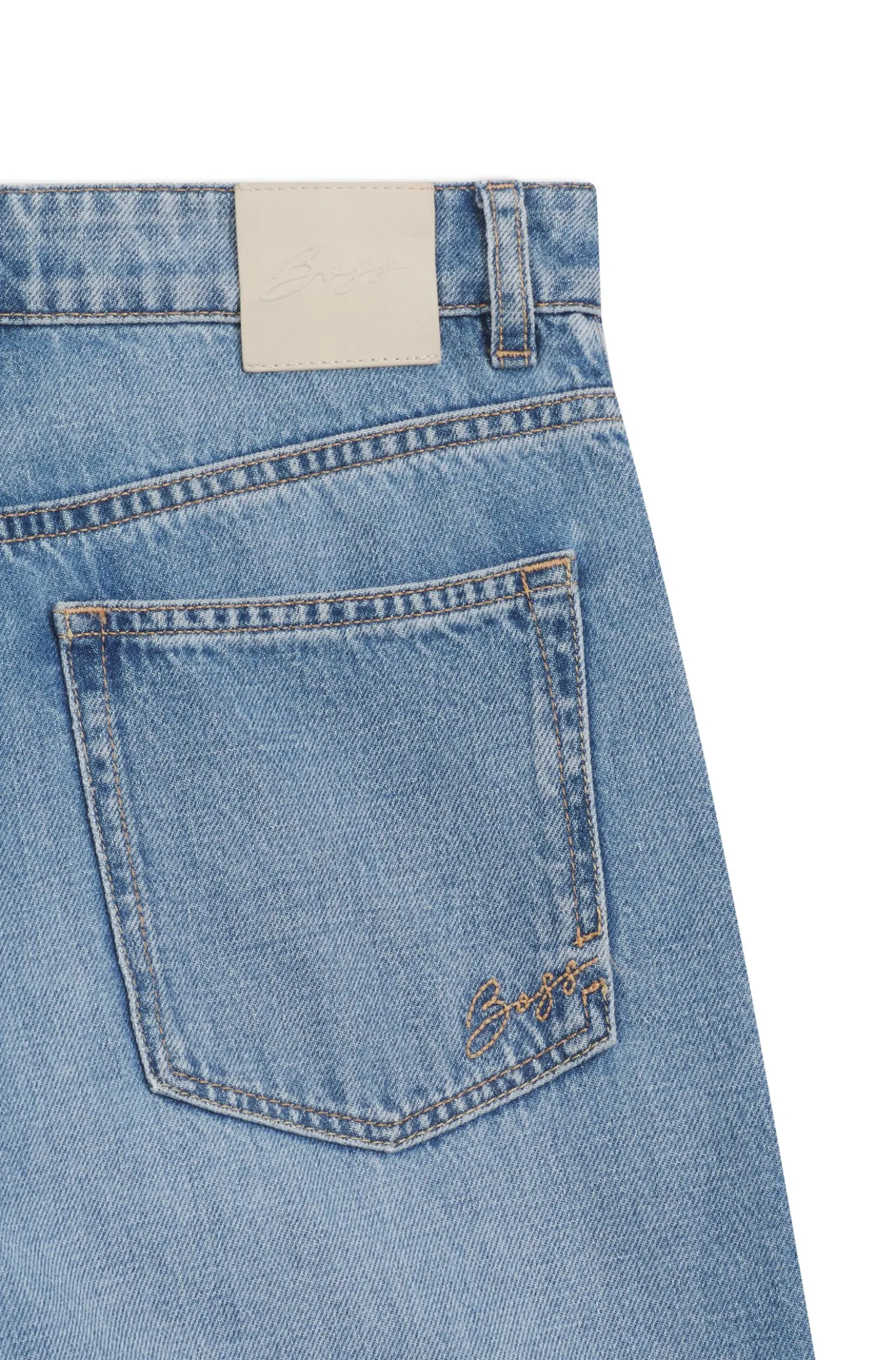 Regular-Fit Jeans aus Crosshatch-Denim mit hohem Bund