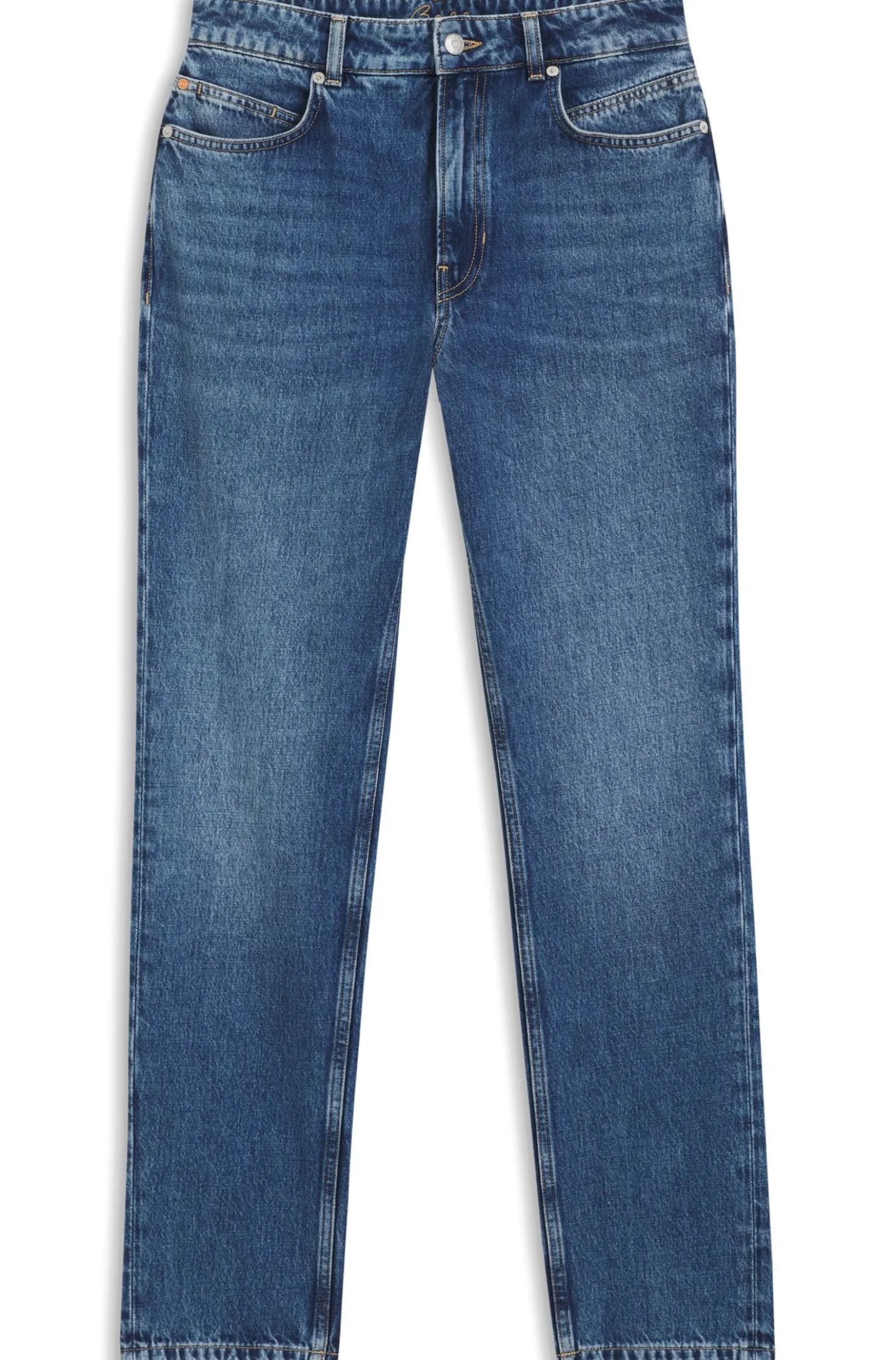 Regular-Fit Jeans aus mitteldunklem Denim mit softem Peach-Touch
