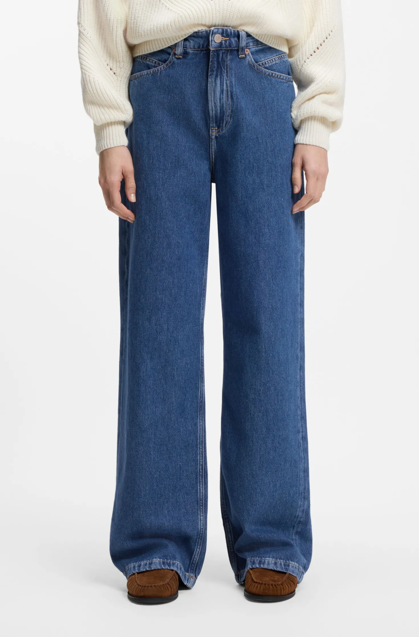 Regular-Fit Jeans mit weitem Bein