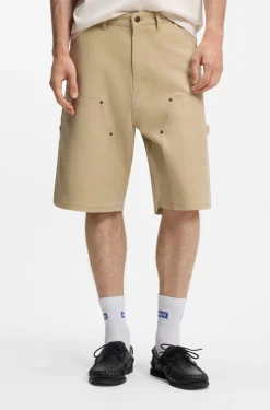Regular-Fit Shorts aus Stretch-Baumwoll-Canvas