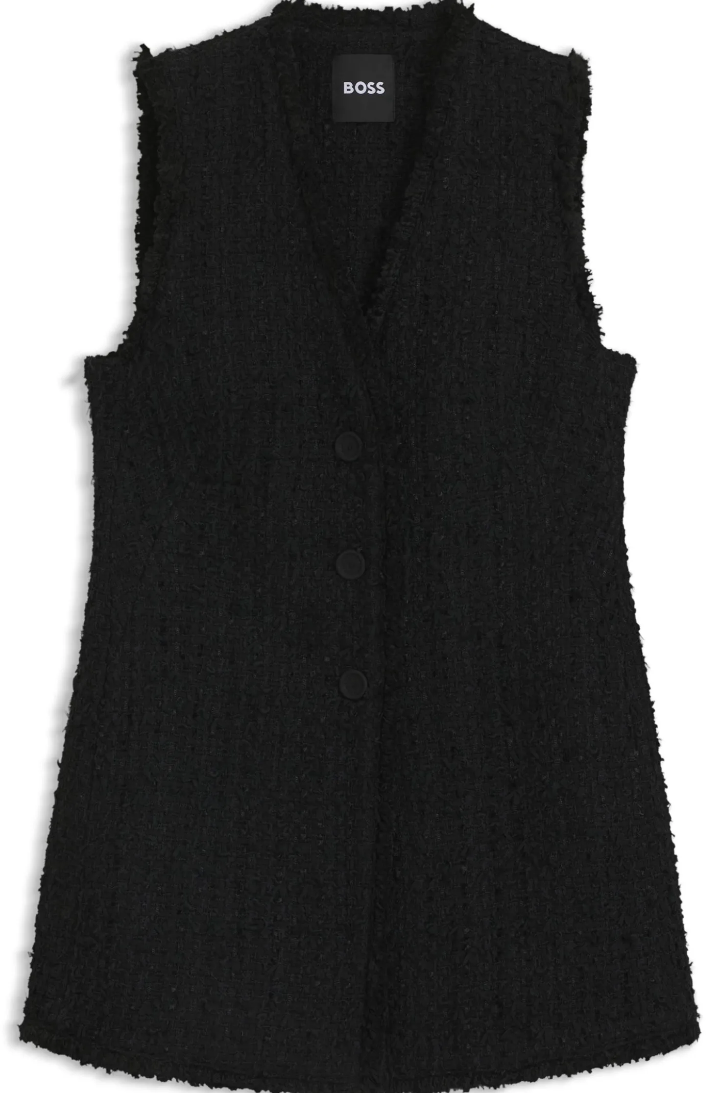Regular-Fit Weste aus Samt-Tweed