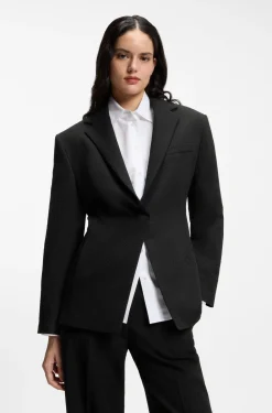 Relaxed-Fit Blazer aus Seersucker mit Kettengürtel
