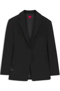 Relaxed-Fit Blazer aus Seersucker mit Kettengürtel