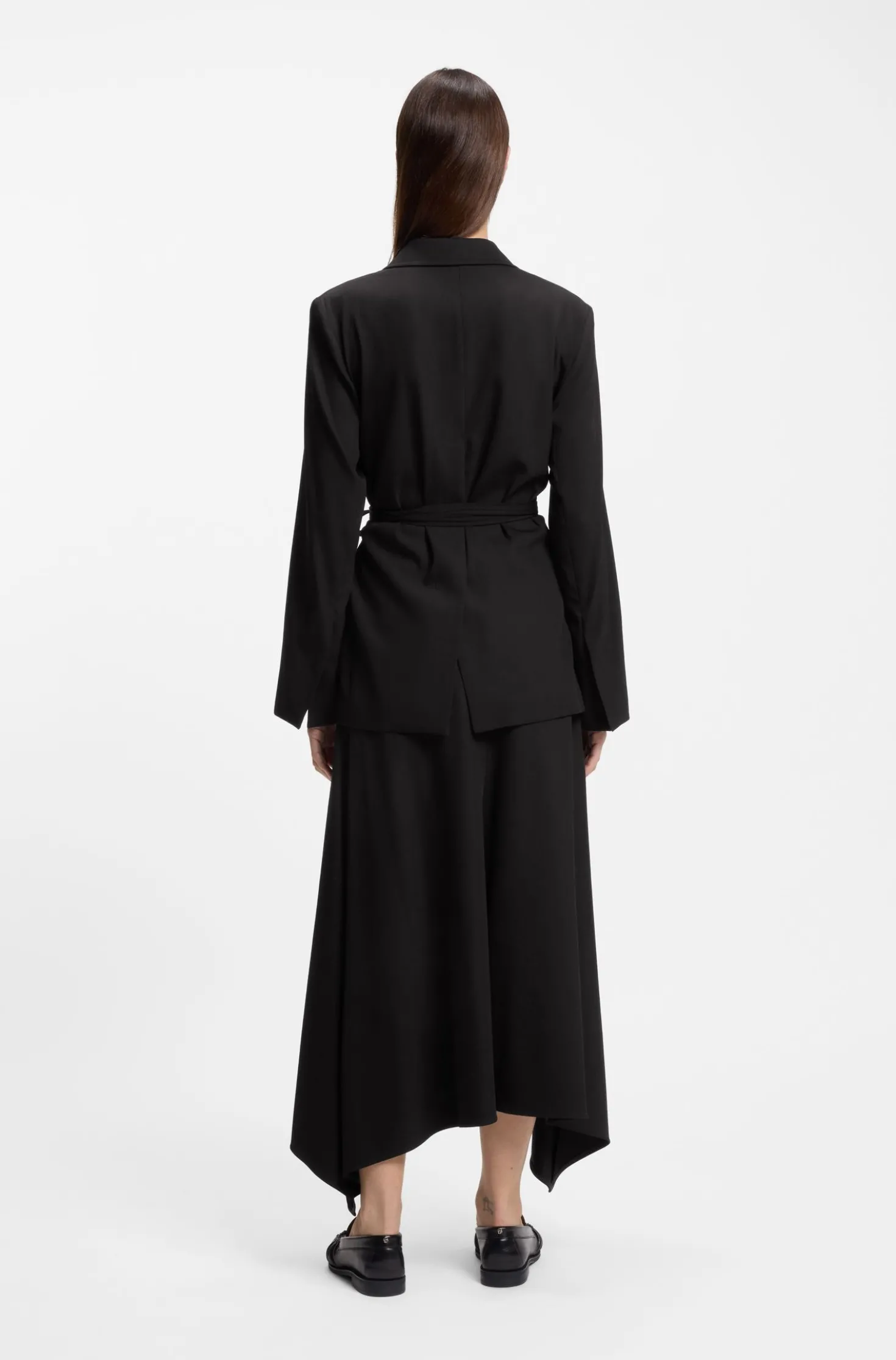 Relaxed-Fit Blazer aus Woll-Mix mit Gabardine-Struktur