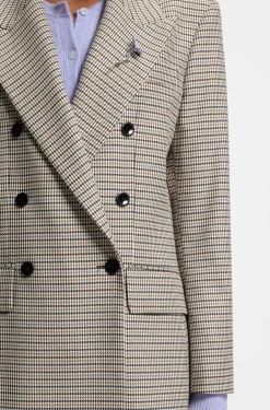 Relaxed-Fit Blazer mit filigranem Hahnentritt-Muster