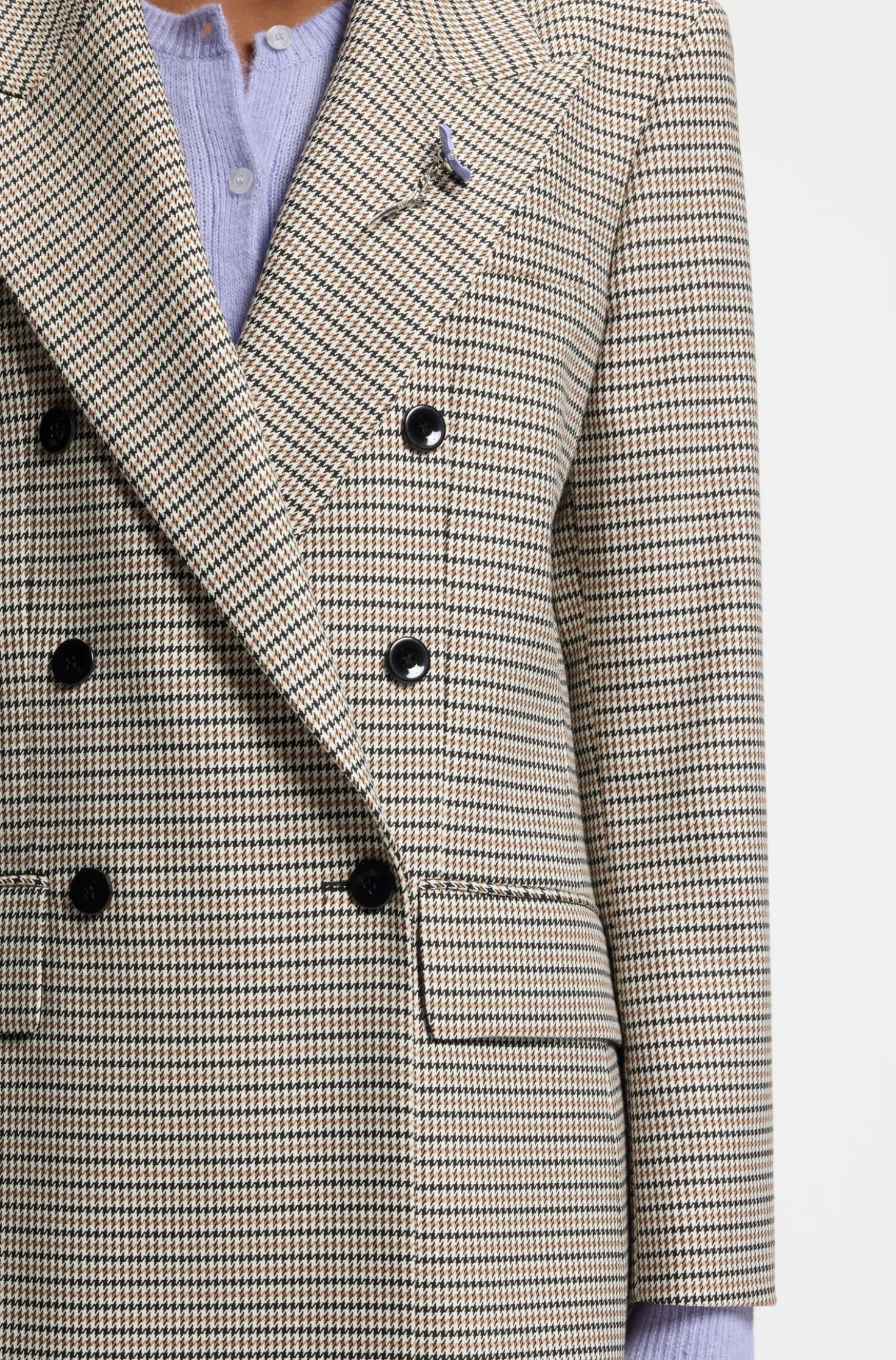 Relaxed-Fit Blazer mit filigranem Hahnentritt-Muster