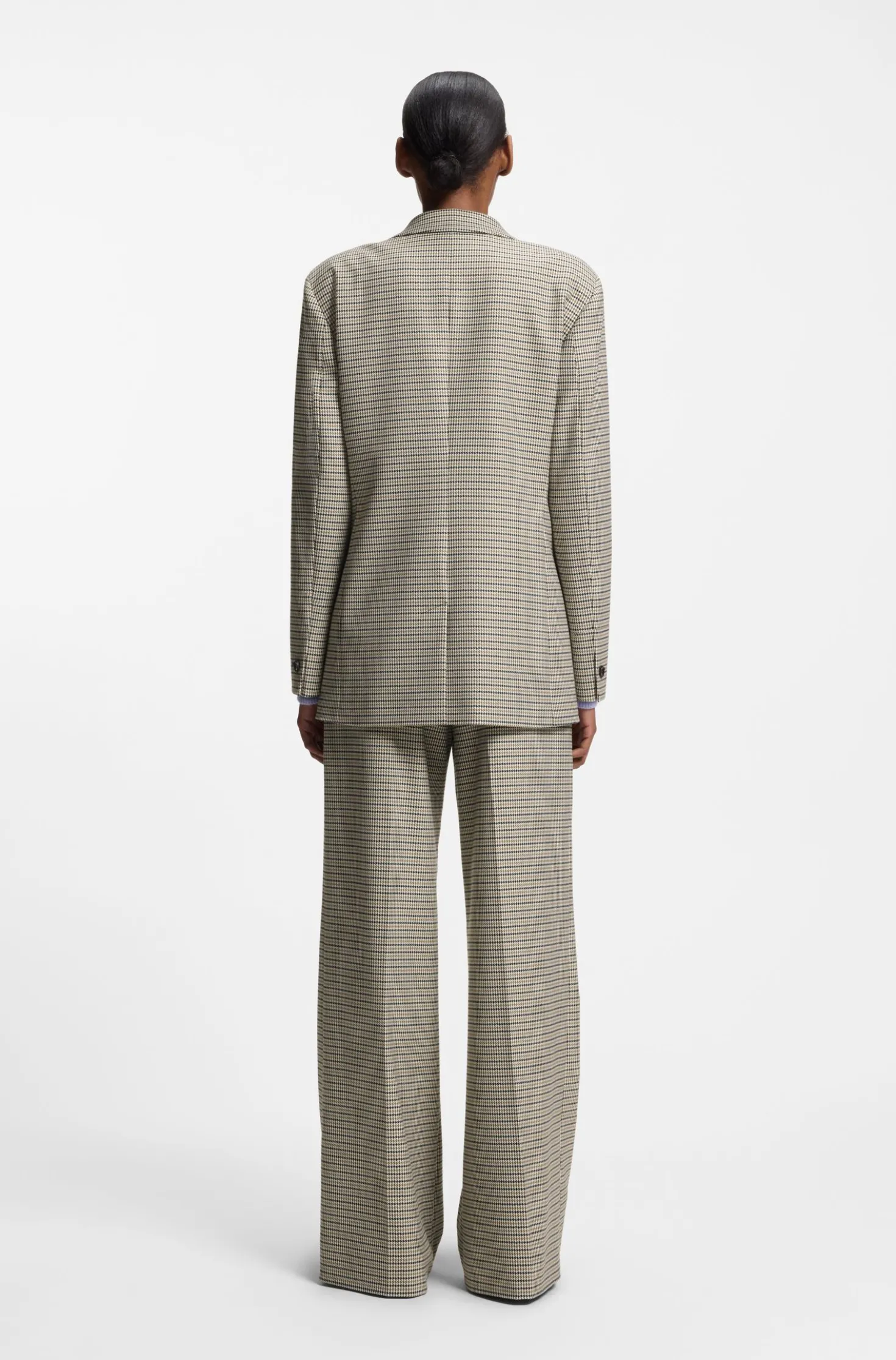 Relaxed-Fit Blazer mit filigranem Hahnentritt-Muster