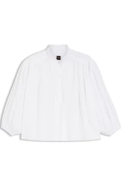 Relaxed-Fit Bluse aus Baumwolle mit Ballonärmeln