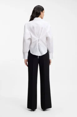Relaxed-Fit Bluse aus Baumwolle mit Stack-Logo Manschettenknöpfen