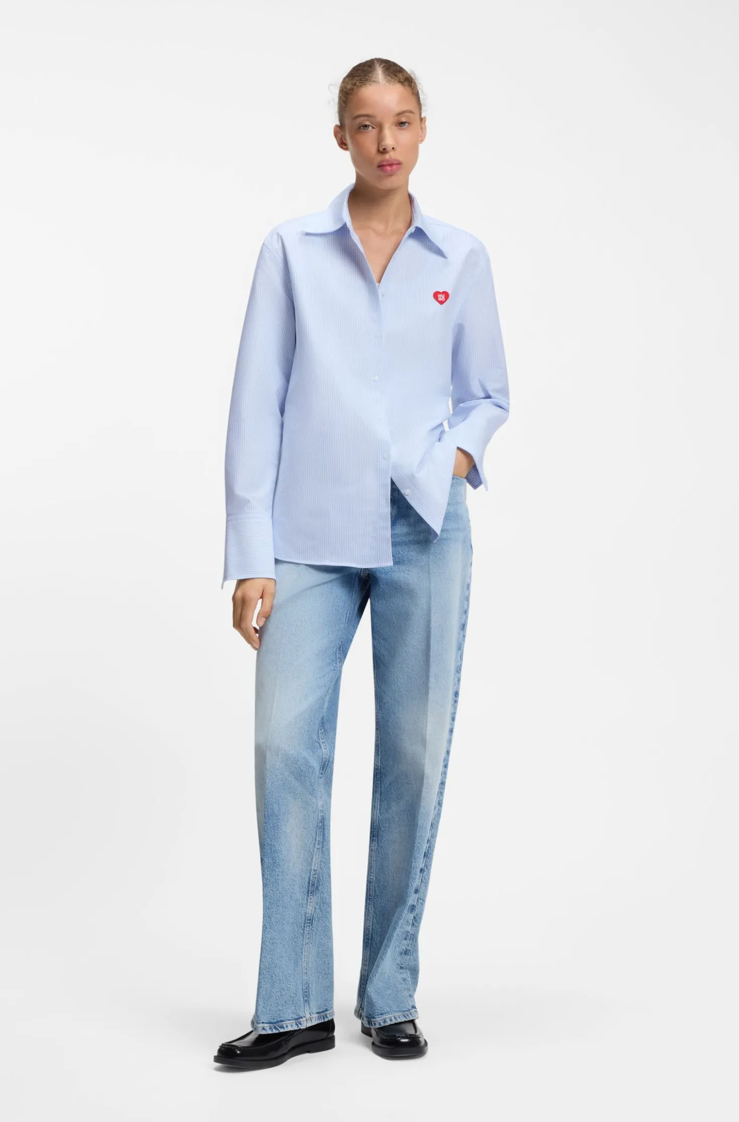 Relaxed-Fit Bluse aus gestreifter Oxford-Baumwolle
