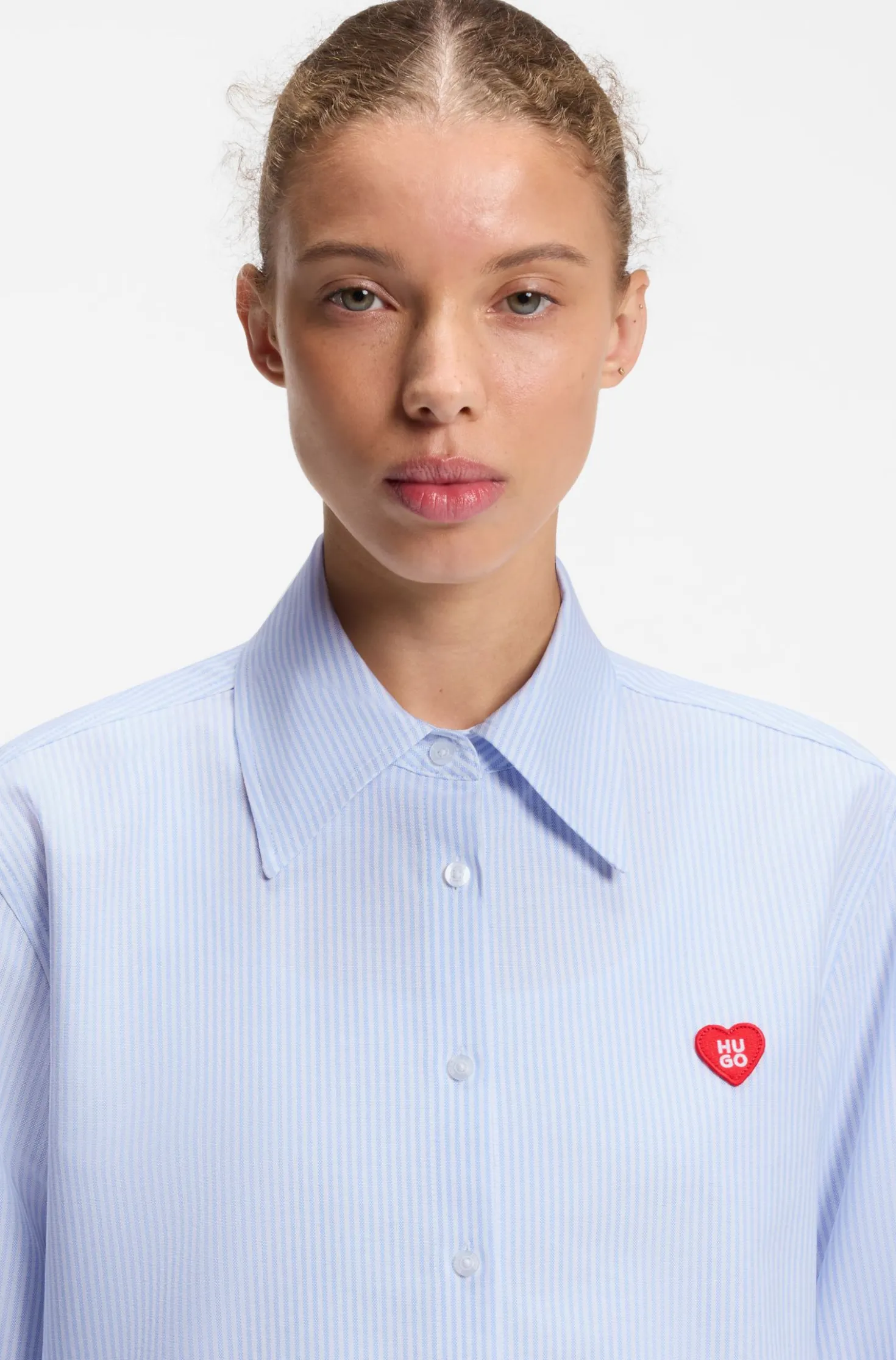 Relaxed-Fit Bluse aus gestreifter Oxford-Baumwolle