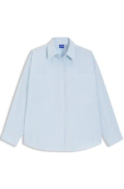 Relaxed-Fit Bluse aus gestreifter Baumwoll-Popeline