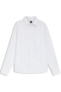 Relaxed-Fit Bluse aus gestreiftem Baumwoll-Canvas